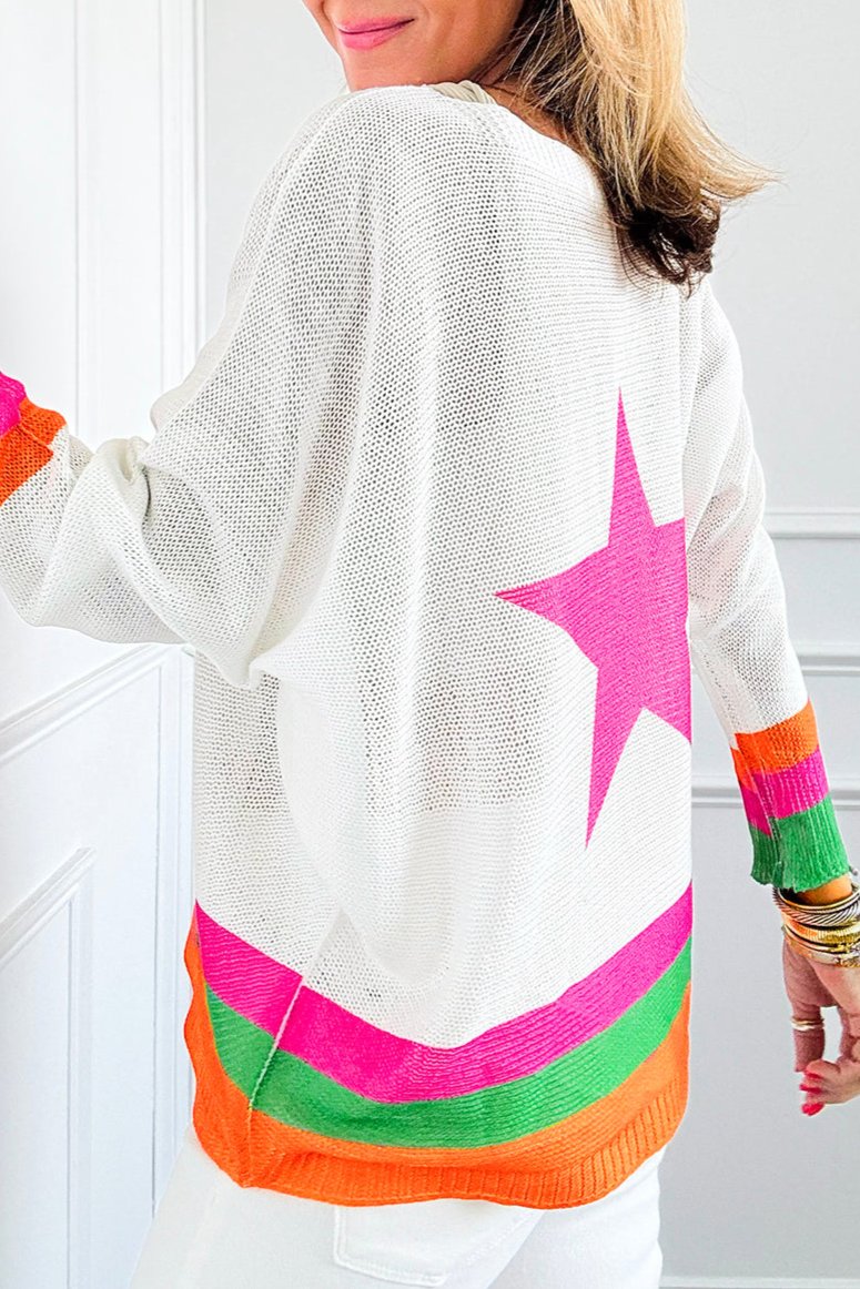 Star Colorblock Stripe Sweater