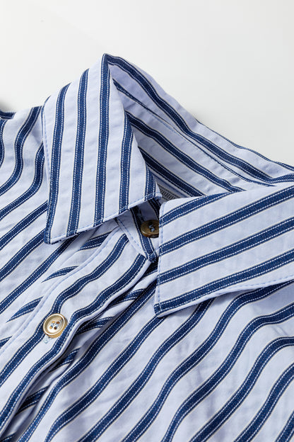 Stripe Button Down Long Sleeve Loose Shirt