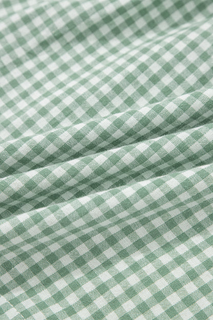 Plus Size Gingham Plaid Ruffle Contrast Trim Shorts