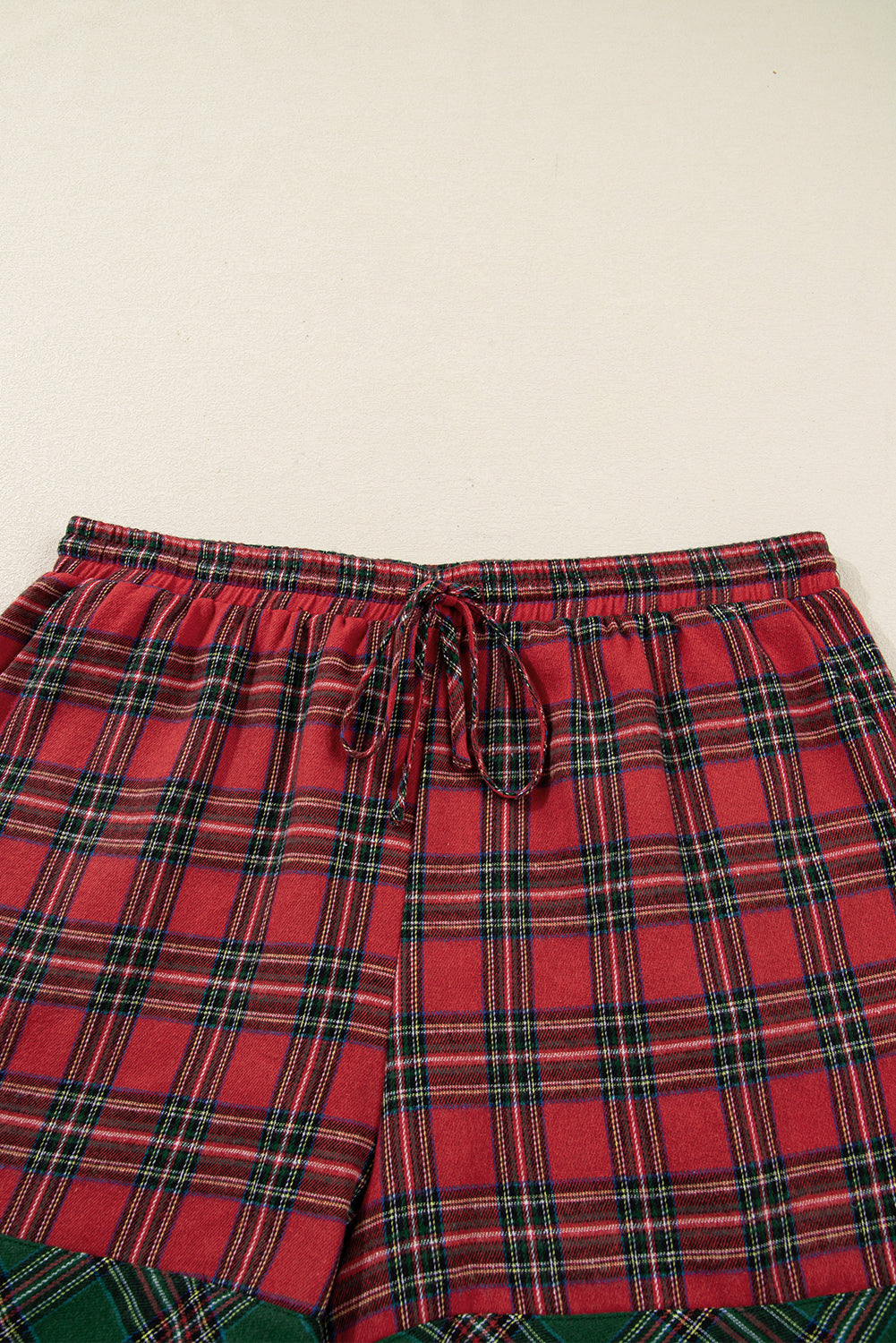 Plus Size Christmas Plaid Shirt and Shorts Pajama Set