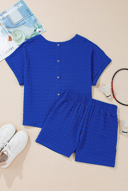 Textured Tee and Shorts Set