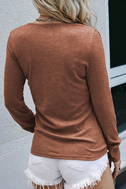 Snap Button Henley Top