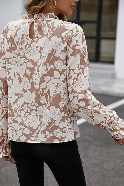 Floral Ruffle Long Sleeve Blouse