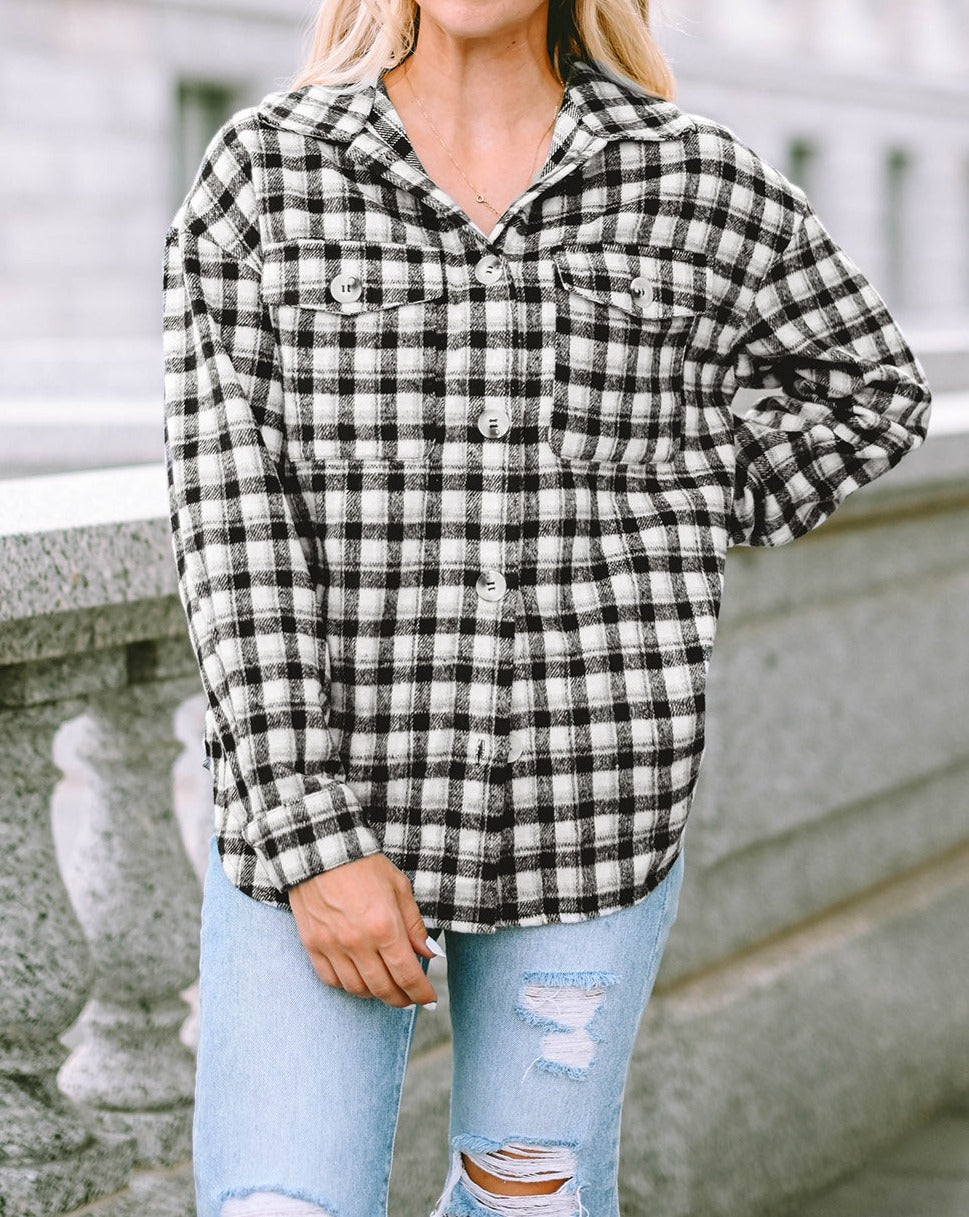 Plaid Chest Pocket Buttoned Shacket