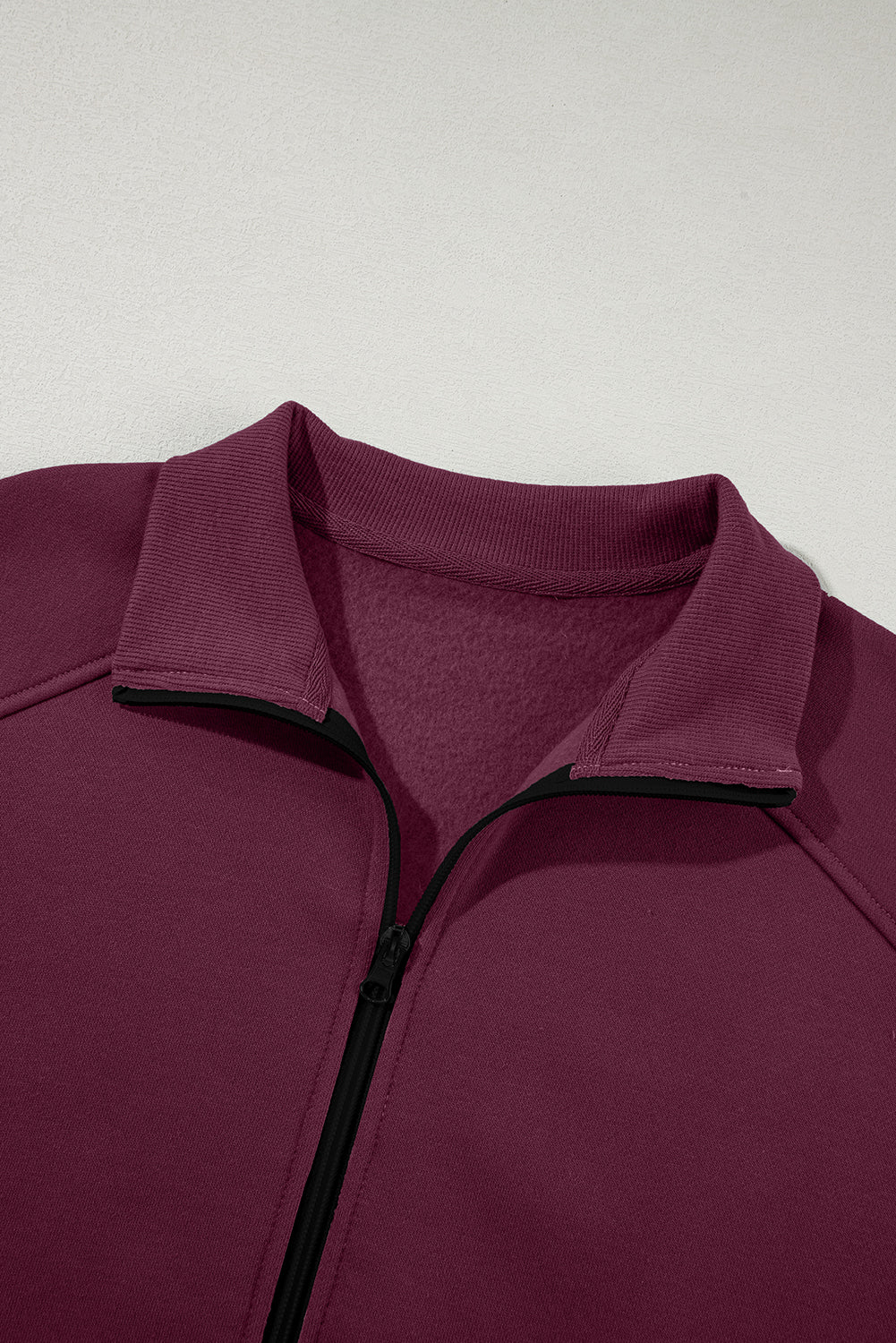 Solid Zip-Up Jacket and Drawstring Pants Set