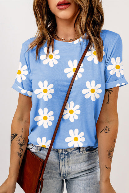 Floral Short Sleeve Crewneck T-Shirt