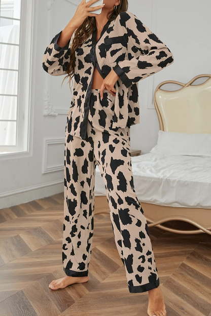 Cheetah Top and Pants Pajama Set