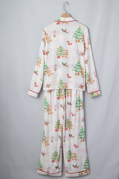 Christmas Plaid Gingerbread Top & Pants Pajama Set
