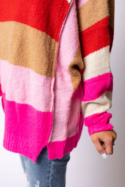 NEW! Colorful Stripes Soft Loose Fit Sweater