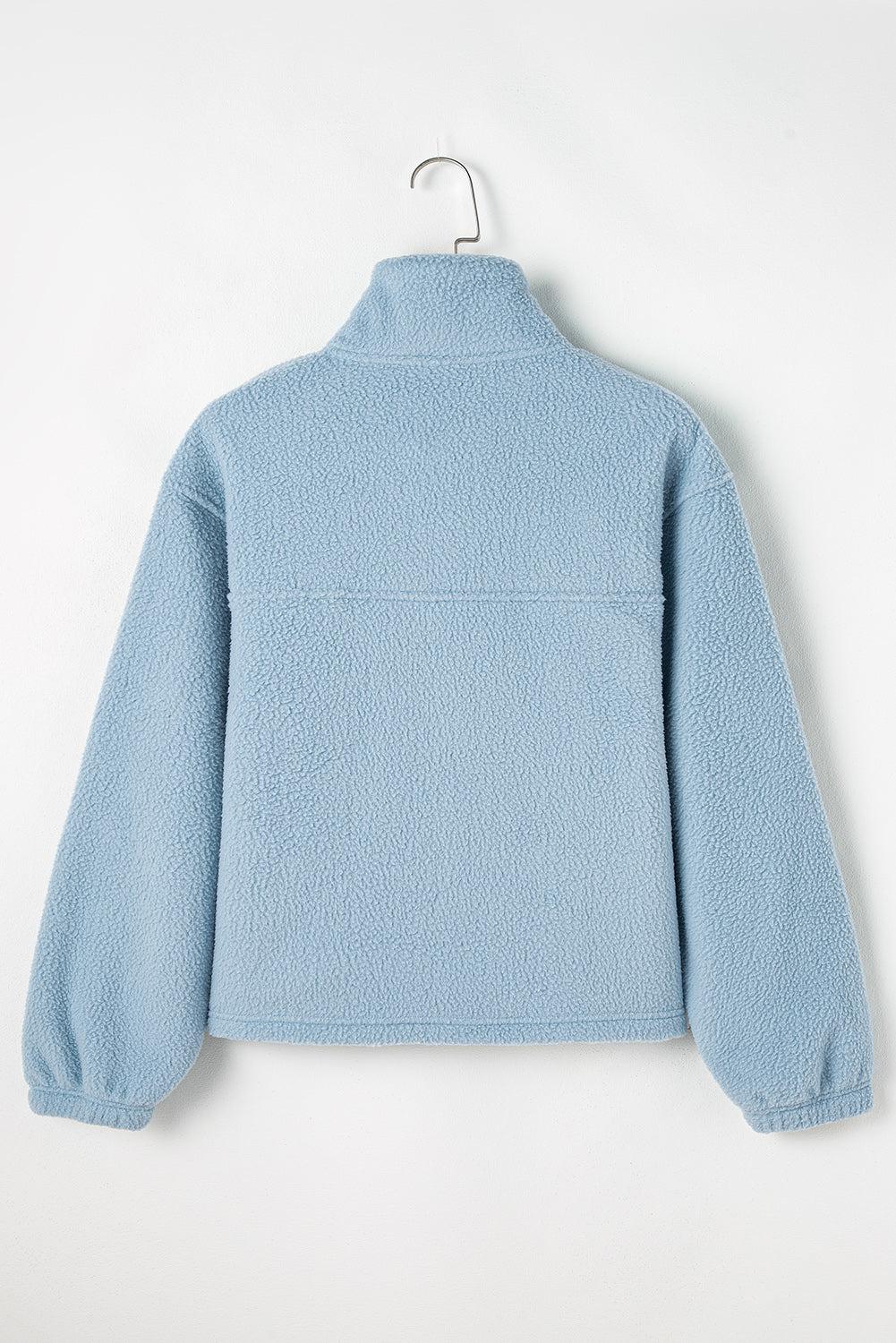 Collar Zip-up Drop Shoulder Sweatshirt