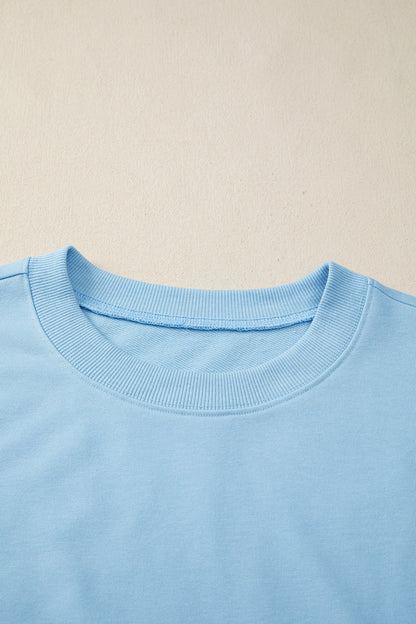 Solid Loose Tee & Wide Leg Pants Set