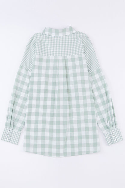 Checker Patchwork Long Sleeve Shirt