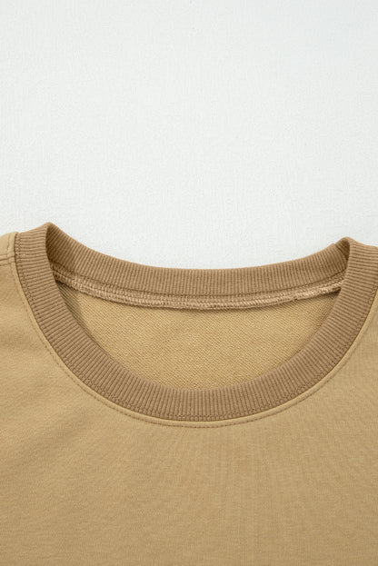 Star Patchwork Reverse Seam Drop Shoulder Sweatshirt