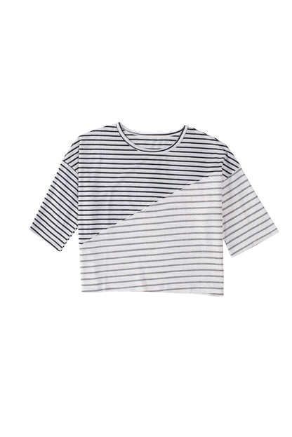 Stripe Colorblock Short Sleeve Top