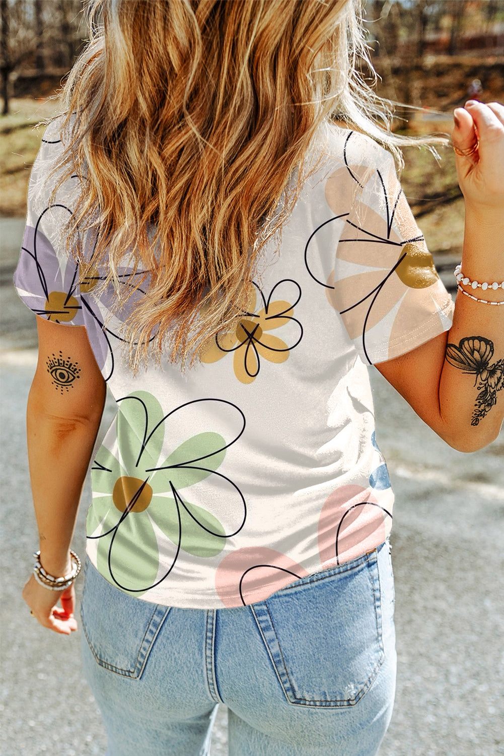 Floral Round Neck T-Shirt