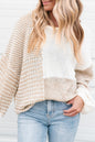 Patchwork Tie Back Oversized Sweater