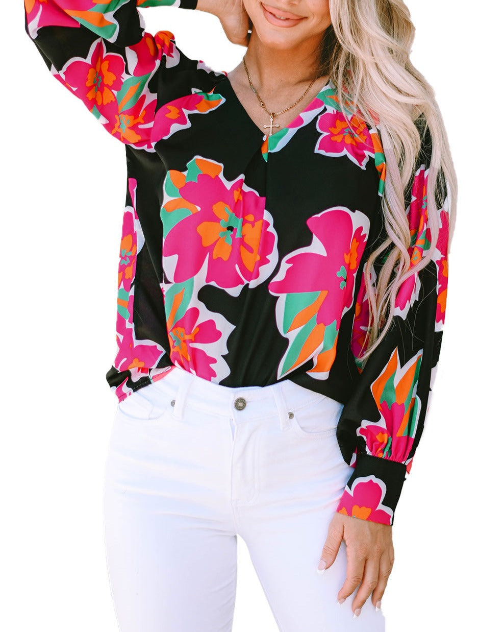 Floral Puff Sleeve Blouse