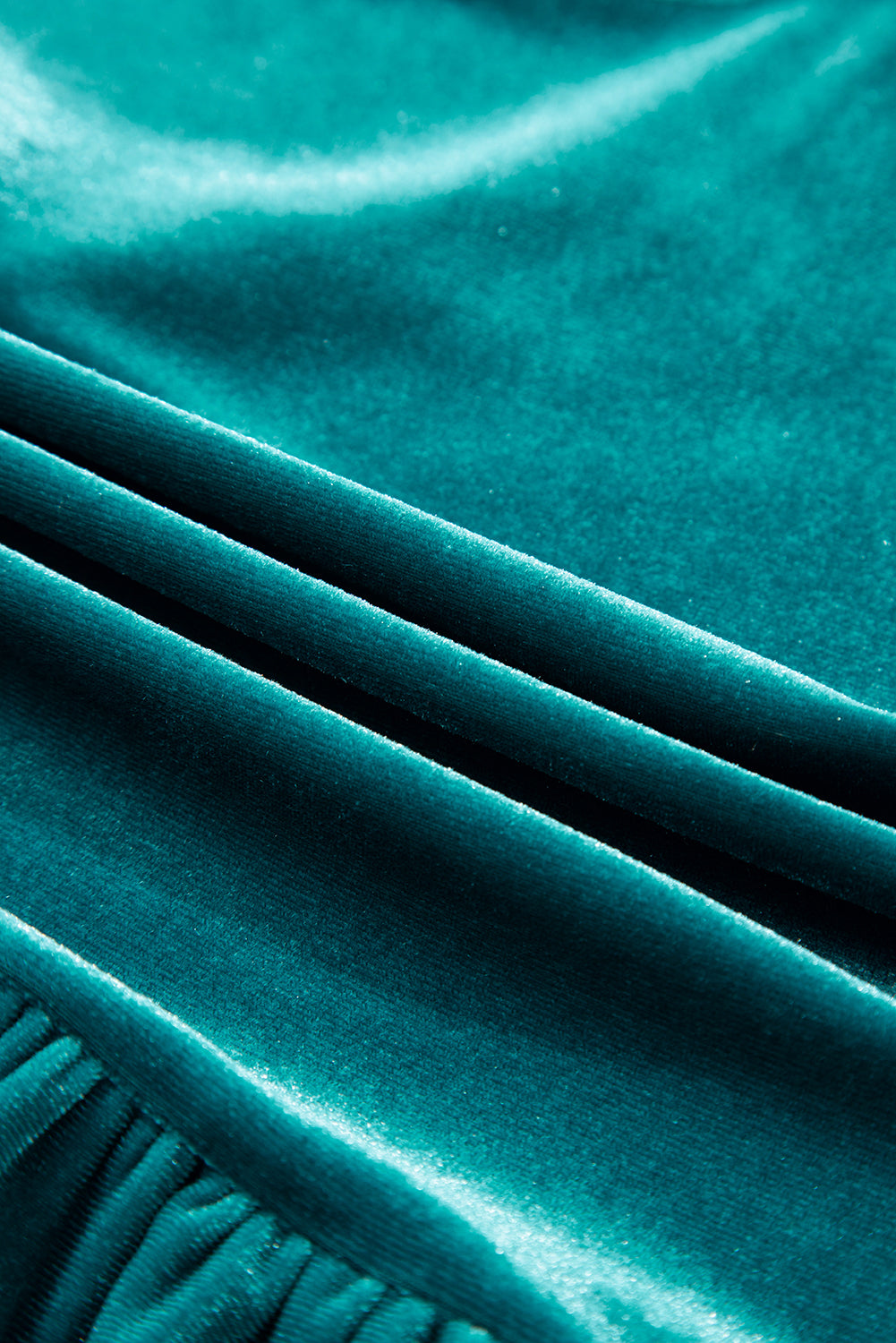 Velvet V-Neck Puff Sleeve Peplum Blouse