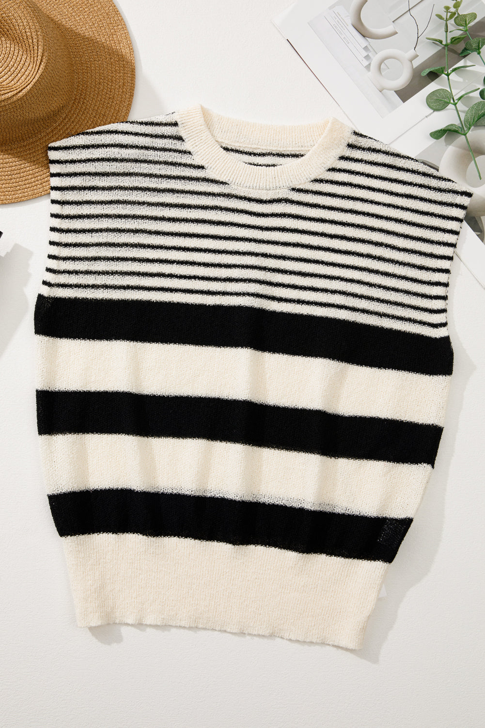 Stripe Crewneck Sweater Top