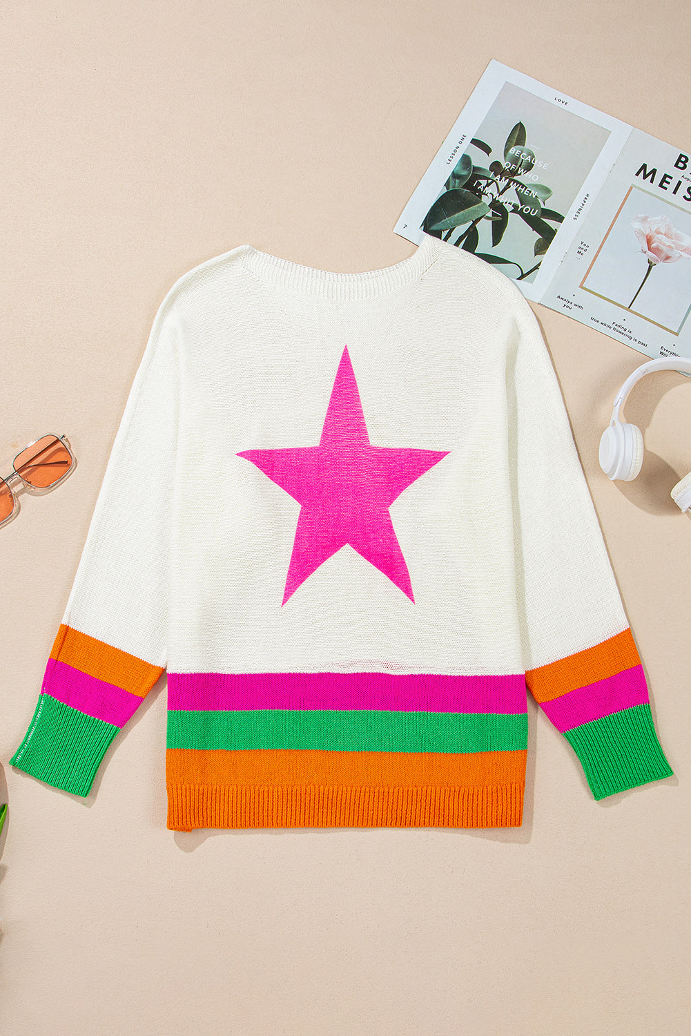 Star Colorblock Stripe Sweater