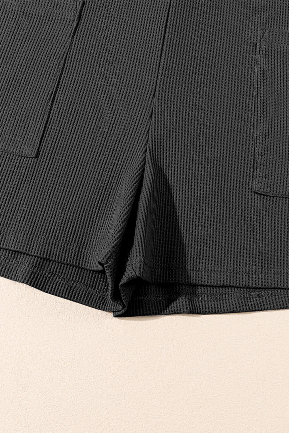 Waffle Buttoned Scoop Neck Sleeveless Romper