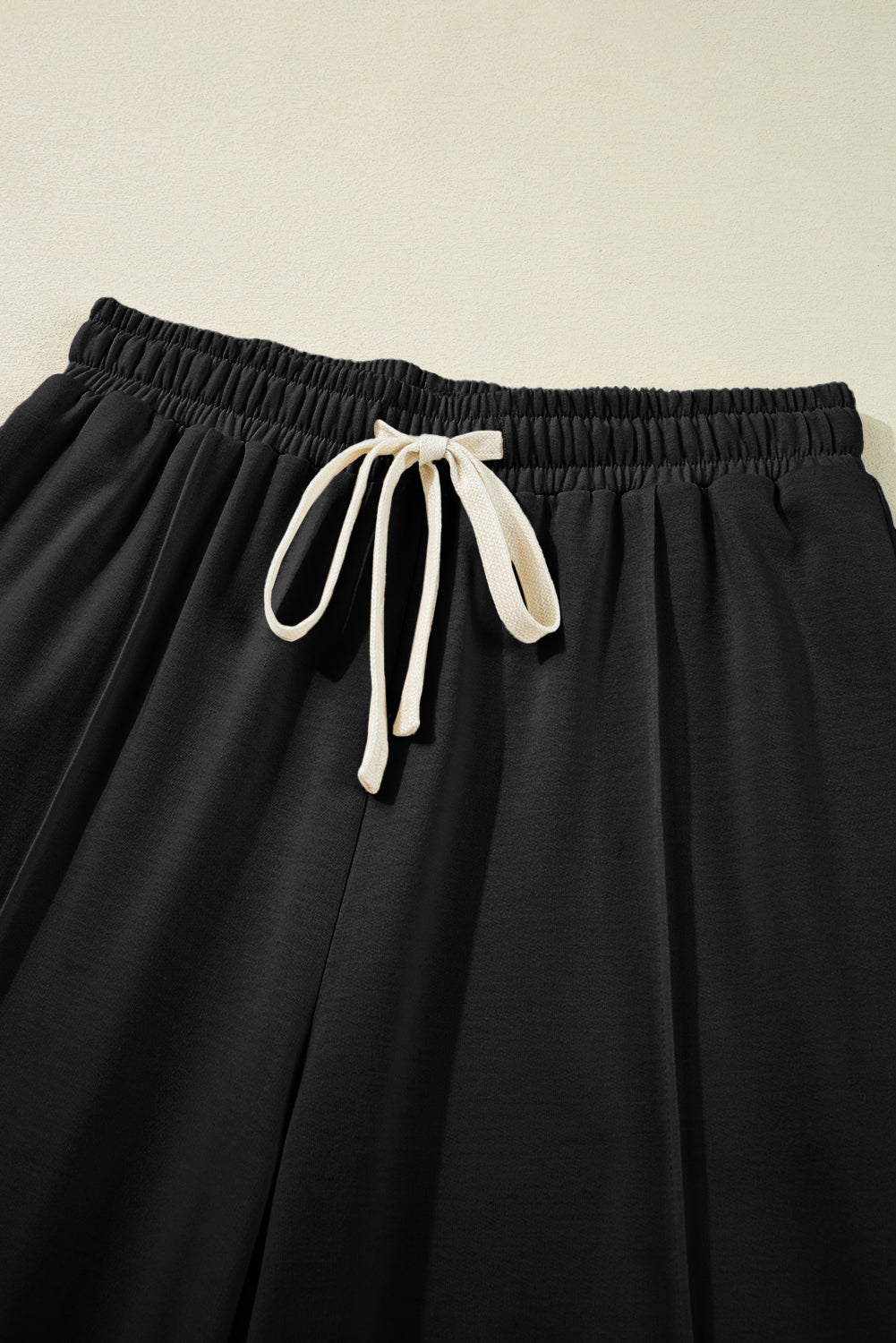 Solid Cargo Pocket Drawstring High Waist Pants