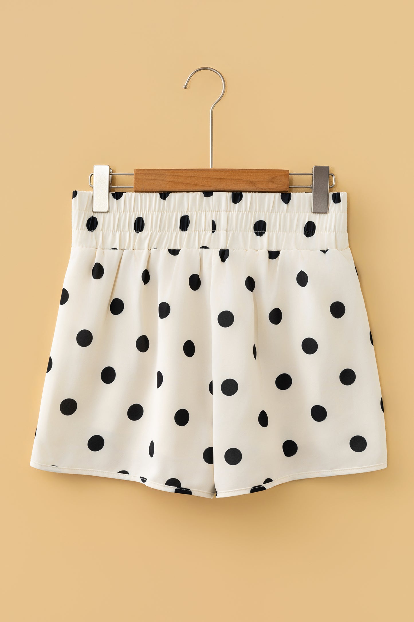 Polka Dot High Waist Shirred Shorts