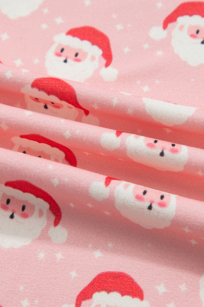 Christmas Santa Frilled Buttoned Top & Pants Set