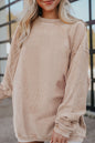 Ribbed Long Sleeve Oversized Sweatshirt