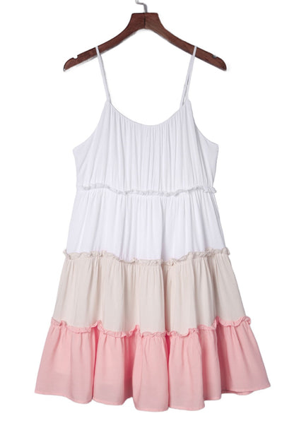 Colorblock Ruffle Tiered Sleeveless Sundress