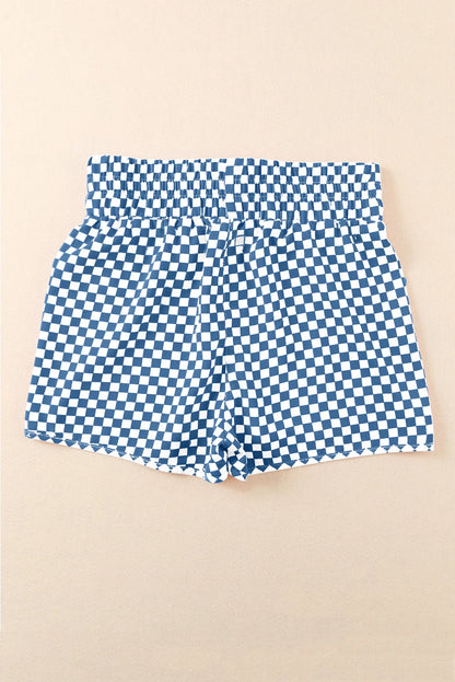 Leopard & Checker High Waist Athletic Shorts