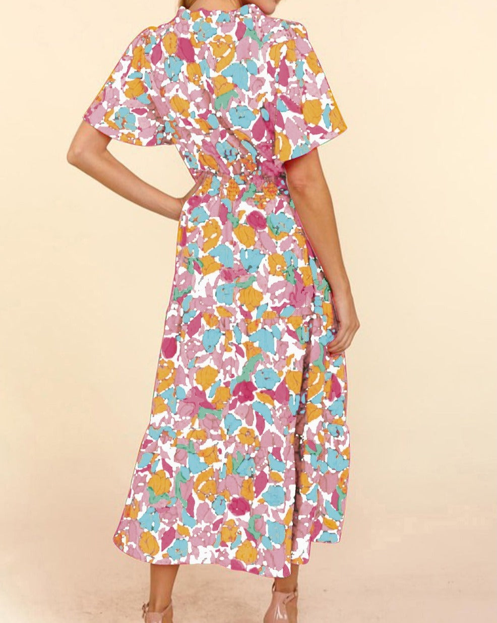 Floral Smocked Waist Maxi Dress