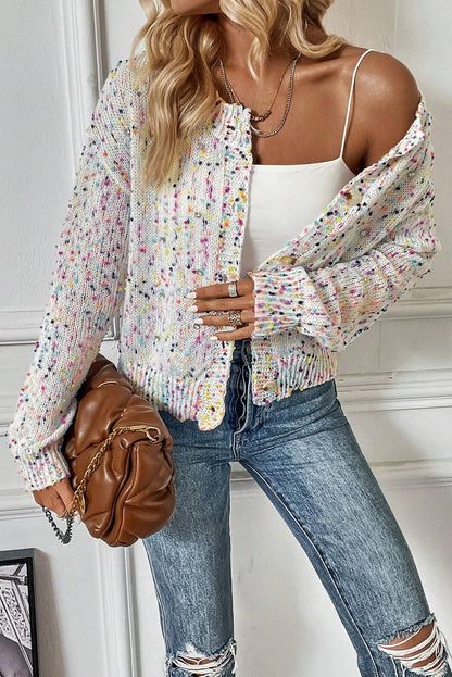 Confetti Open Front Sweater Cardigan