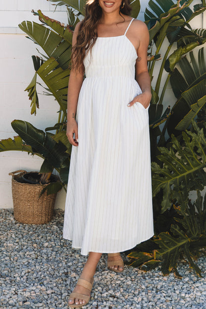 Stripe Spaghetti Strap Maxi Dress