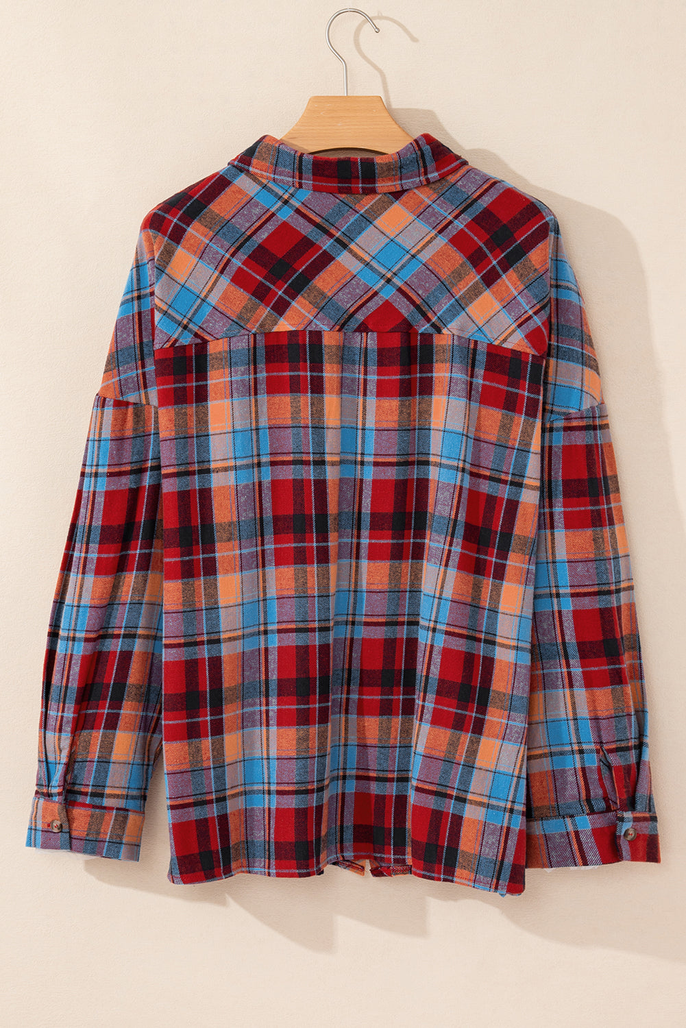 Plaid Buttoned Long Sleeve Shirt Plus Size