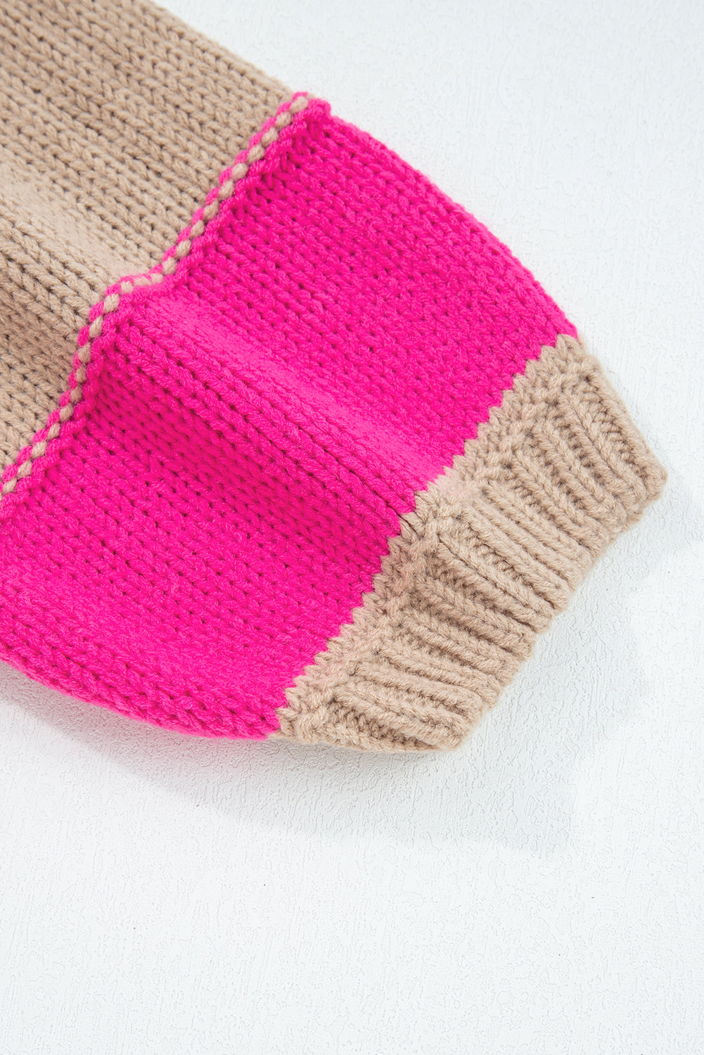 Plus Size Stripe Colorblock Drop Shoulder Sweater