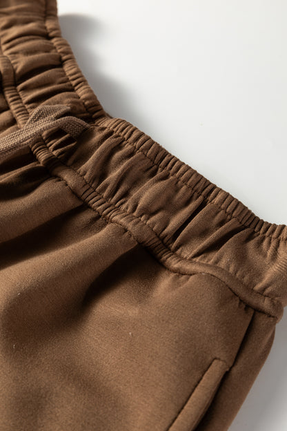 Solid V-Neck Top and High Waist Pants Set