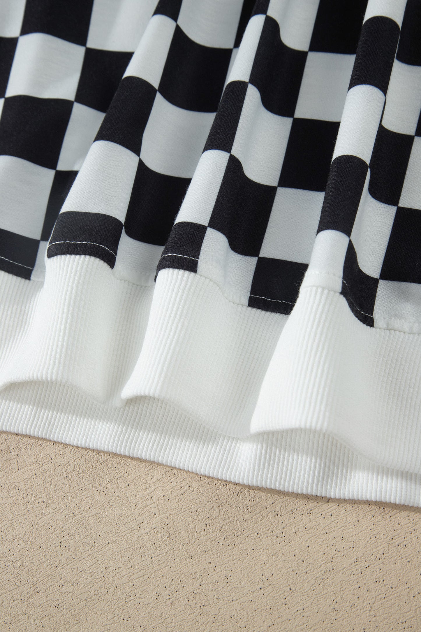 Checker Colorblock Mock Neck Top & Short Set