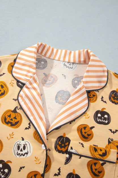 Halloween Pumpkin Top & Pants Pajama Set