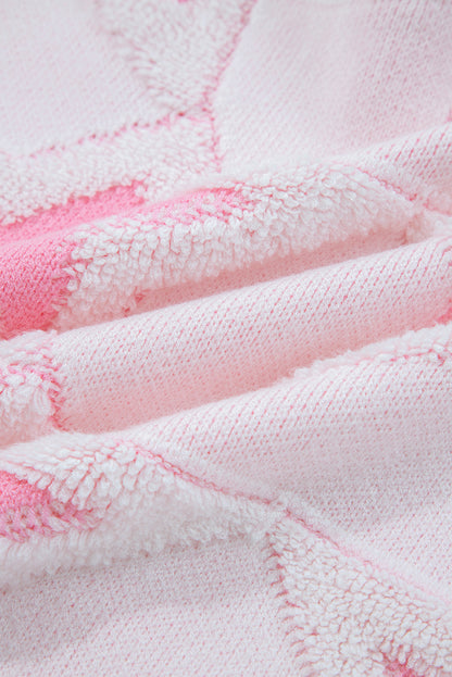 Star Ribbed Trim Drop Shoulder Oversized Sweater