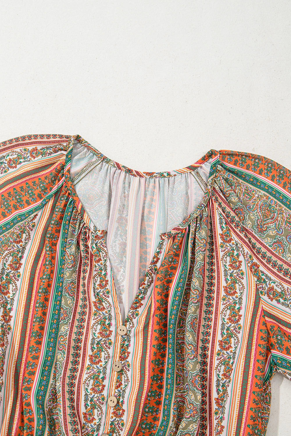 Floral Boho Buttoned V-Neck Ruffle Tiered Dress