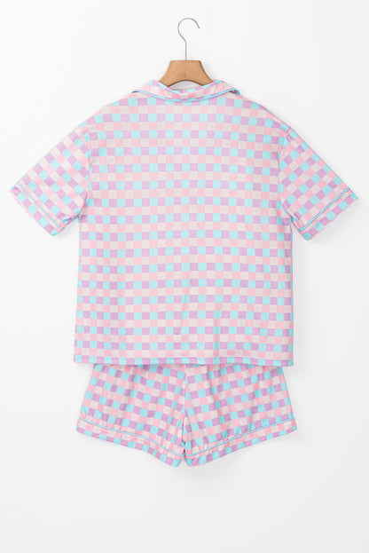 Checker Top and Shorts Pajama Set