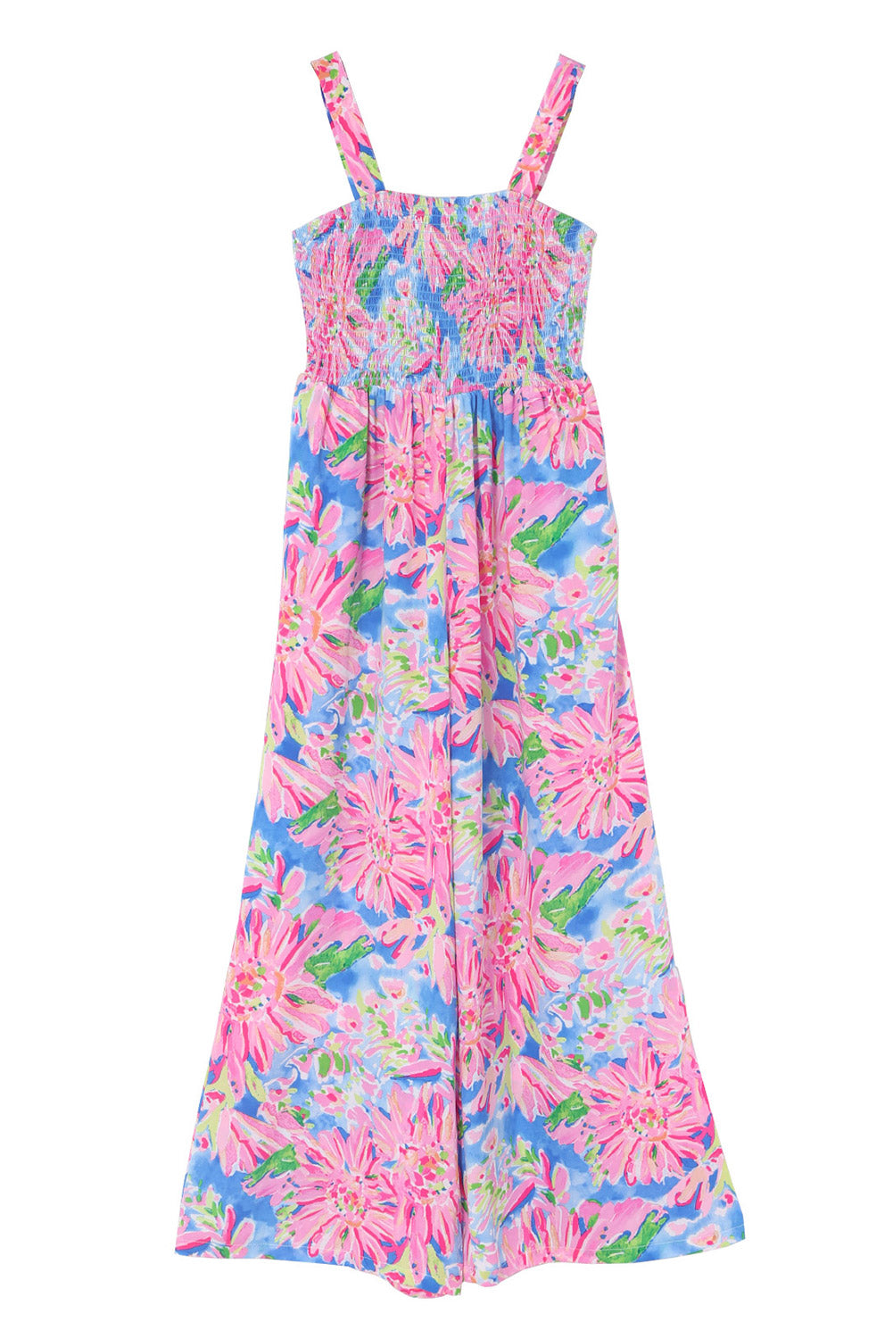 Floral Smocked Wide Leg Jumpsuit