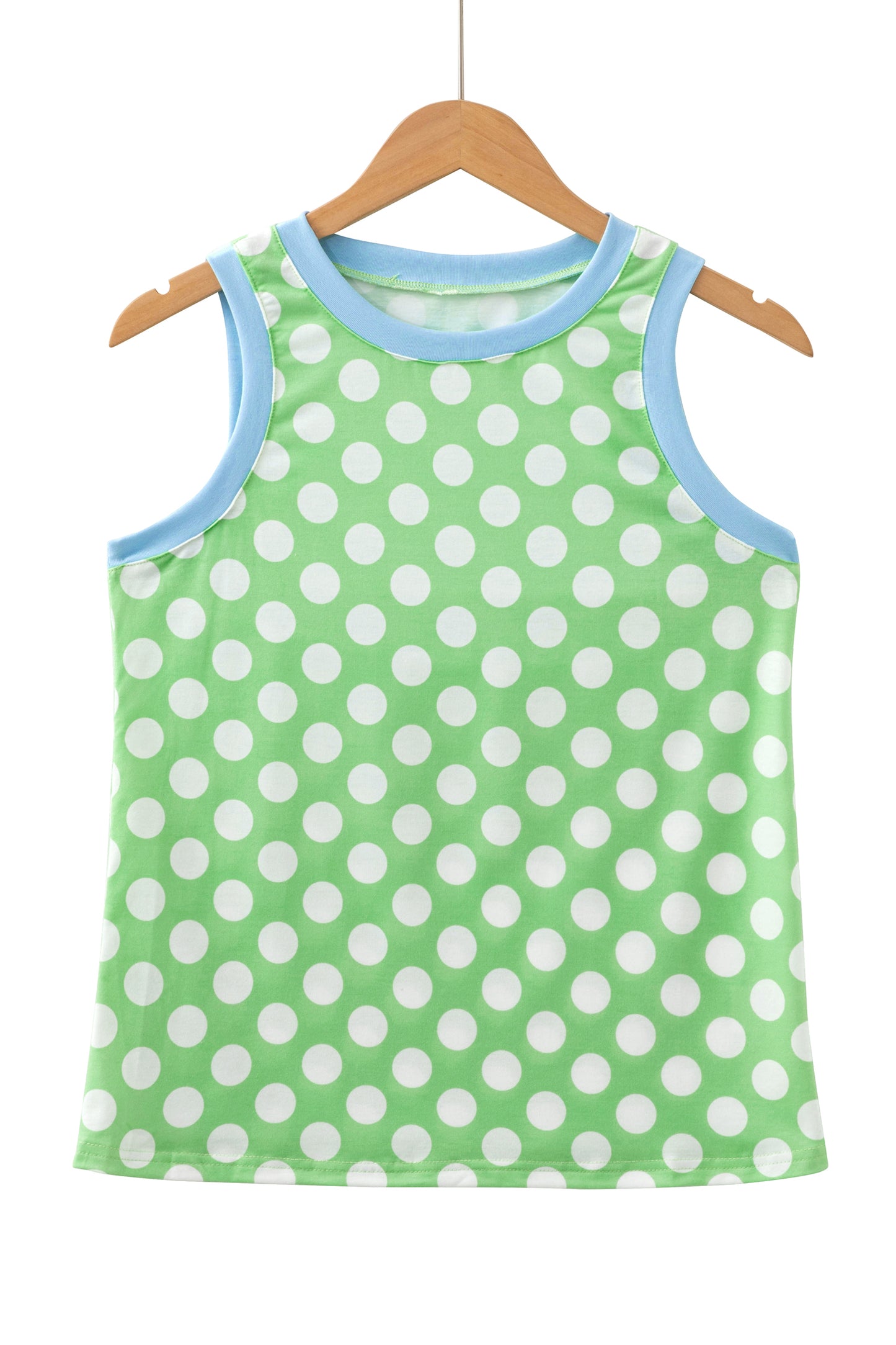 Polka Dot Contrast Trim Loose Tank Top