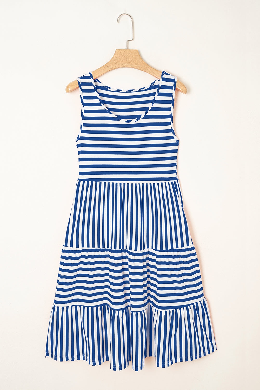 Stripe Scoop Neck Sleeveless Mini Dress