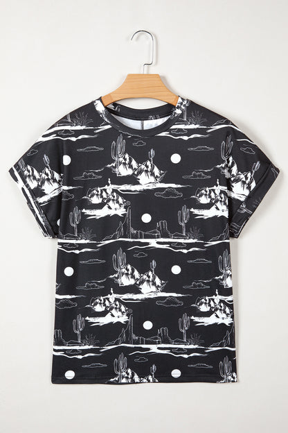 Western Desert Short Sleeve Knit Top