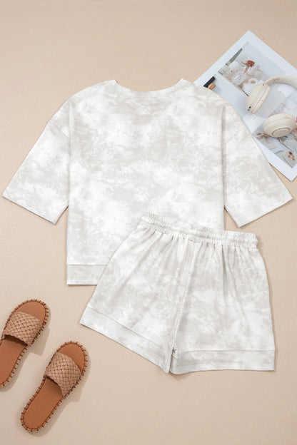 Tie Dye 3/4 Sleeve Top and Shorts Set