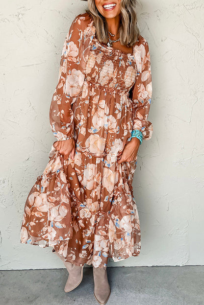 Floral High Waist Maxi Dress