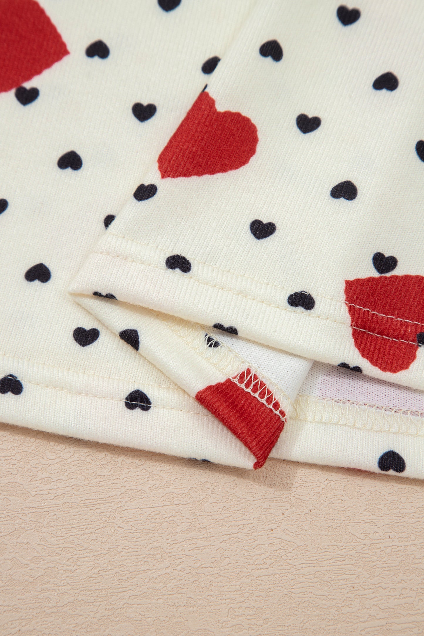 Valentine Heart & Flower Checker Long Sleeve Blouse