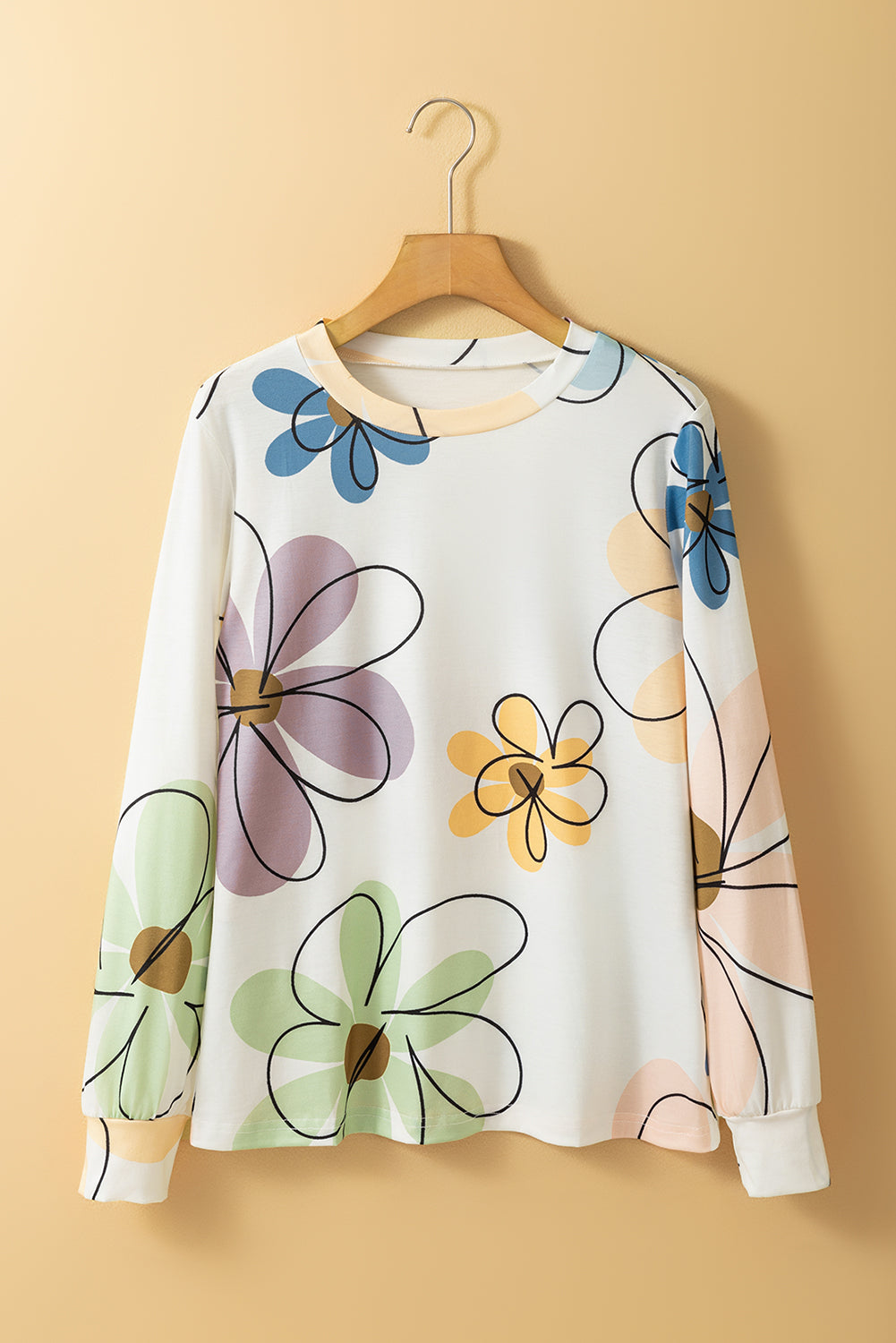 Floral Crewneck Long Sleeve T-Shirt